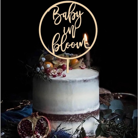 Set of 7 Wooden Baby in Bloom Cake Topper or Vase Decoration - Picture 2 of 8